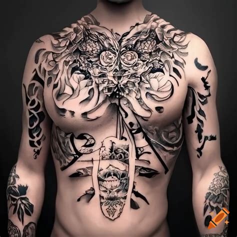 japanese chest tattoo|More.